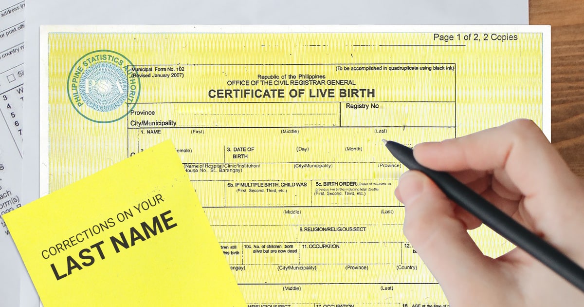 Correct your Last Name on your birth certificate